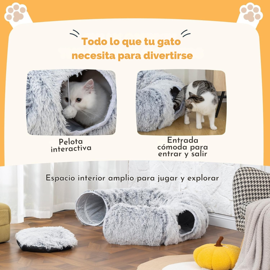 Túnel de Navidad 2 en 1 (Falda + Cueva para Gatos)