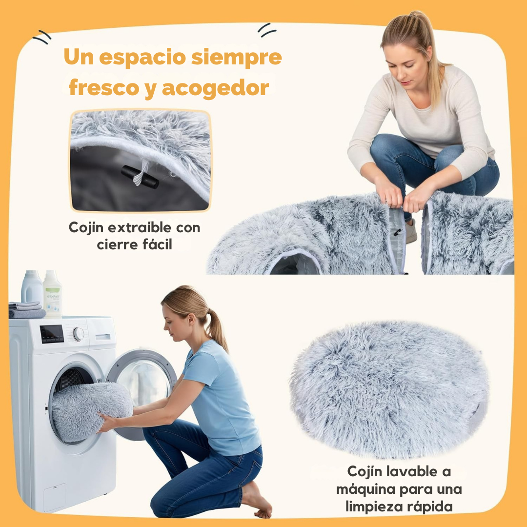 Túnel de Navidad 2 en 1 (Falda + Cueva para Gatos)