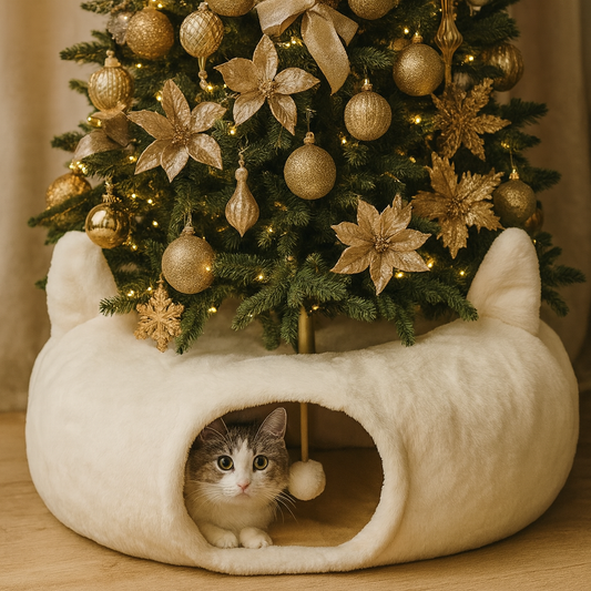 Túnel de Navidad 2 en 1 (Falda + Cueva para Gatos)
